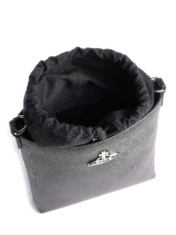 Vivienne Westwood Logo Shoulder Bag In Black