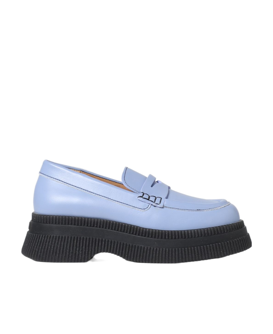 Ganni Brunnera Chunky-sole Loafers In Blue