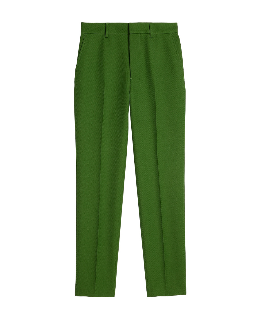 Ami Alexandre Mattiussi Virgin Wool Tapered Trousers In Green