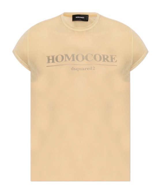 Shop Dsquared2 Mini Fit Homocore T-shirt In Nude