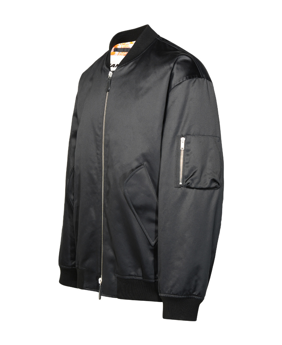 Jil Sander Bomber Jacket Utility Pocket In Black
