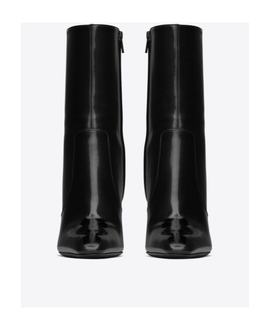 Shop Saint Laurent Auteuil 100mm Leather Boots In Black