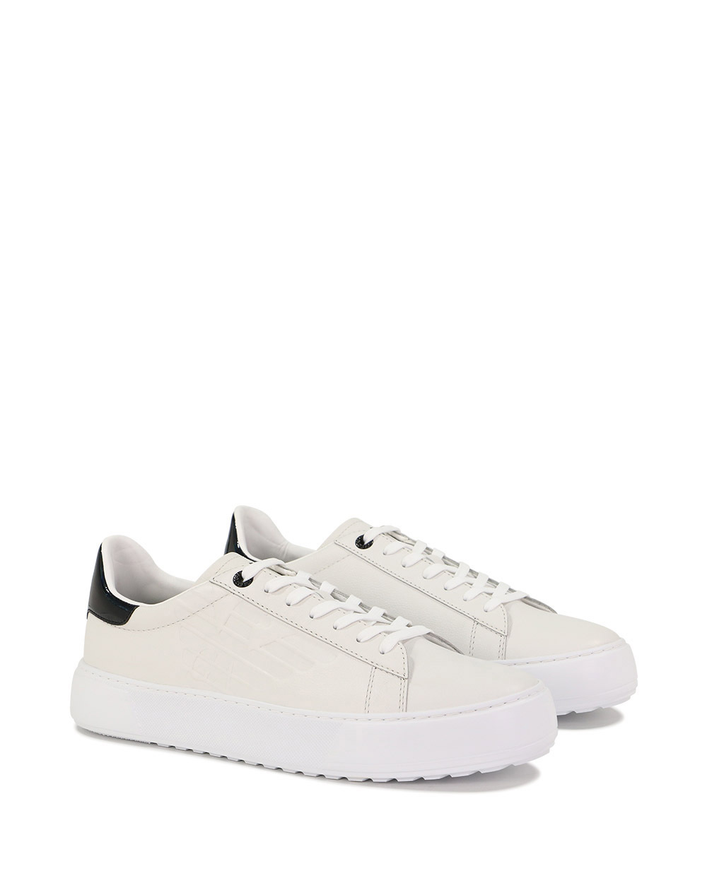 Ea7 Logo Strapped Casual Sneakers In White