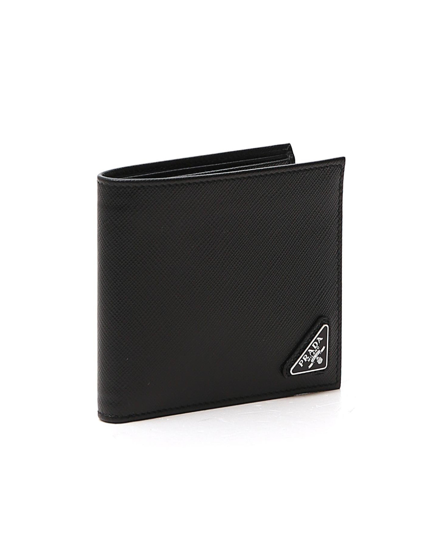 Prada Saffiano Leather Billfold Wallet In Black