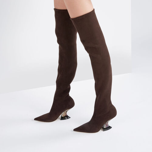 Casadei 100mm Thigh-high Suede Boots