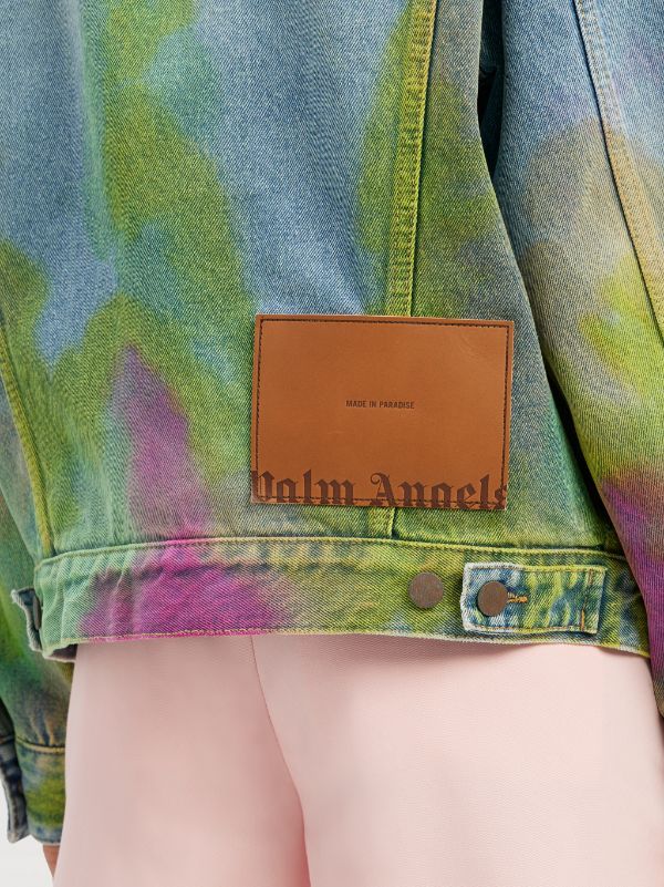 Palm Angels Tie-dye Denim Jacket In Multicolor