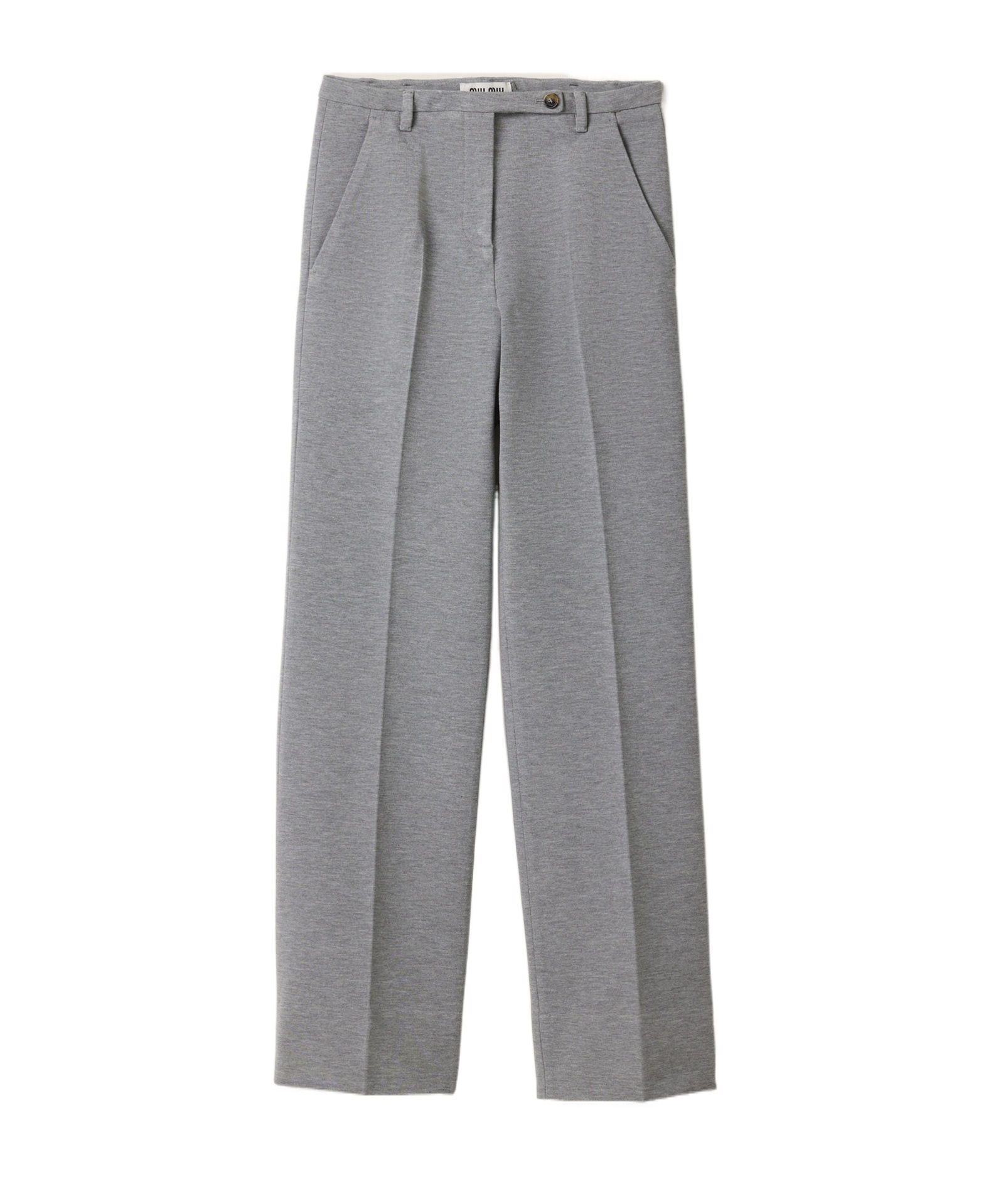 Miu Miu Fabric Stitch Knit Pants In Gray