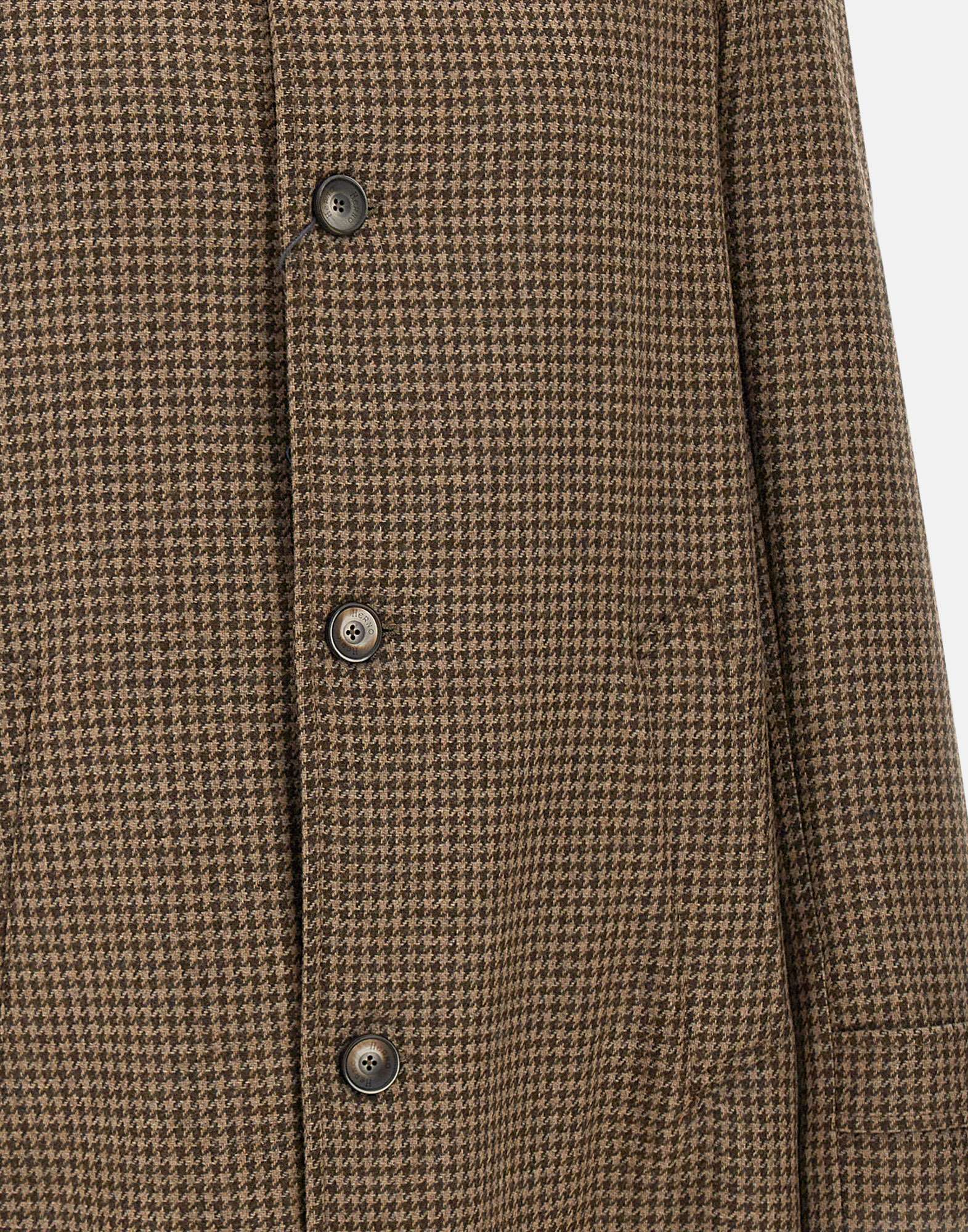 Herno Coat In Houndstooth Melton In Brown