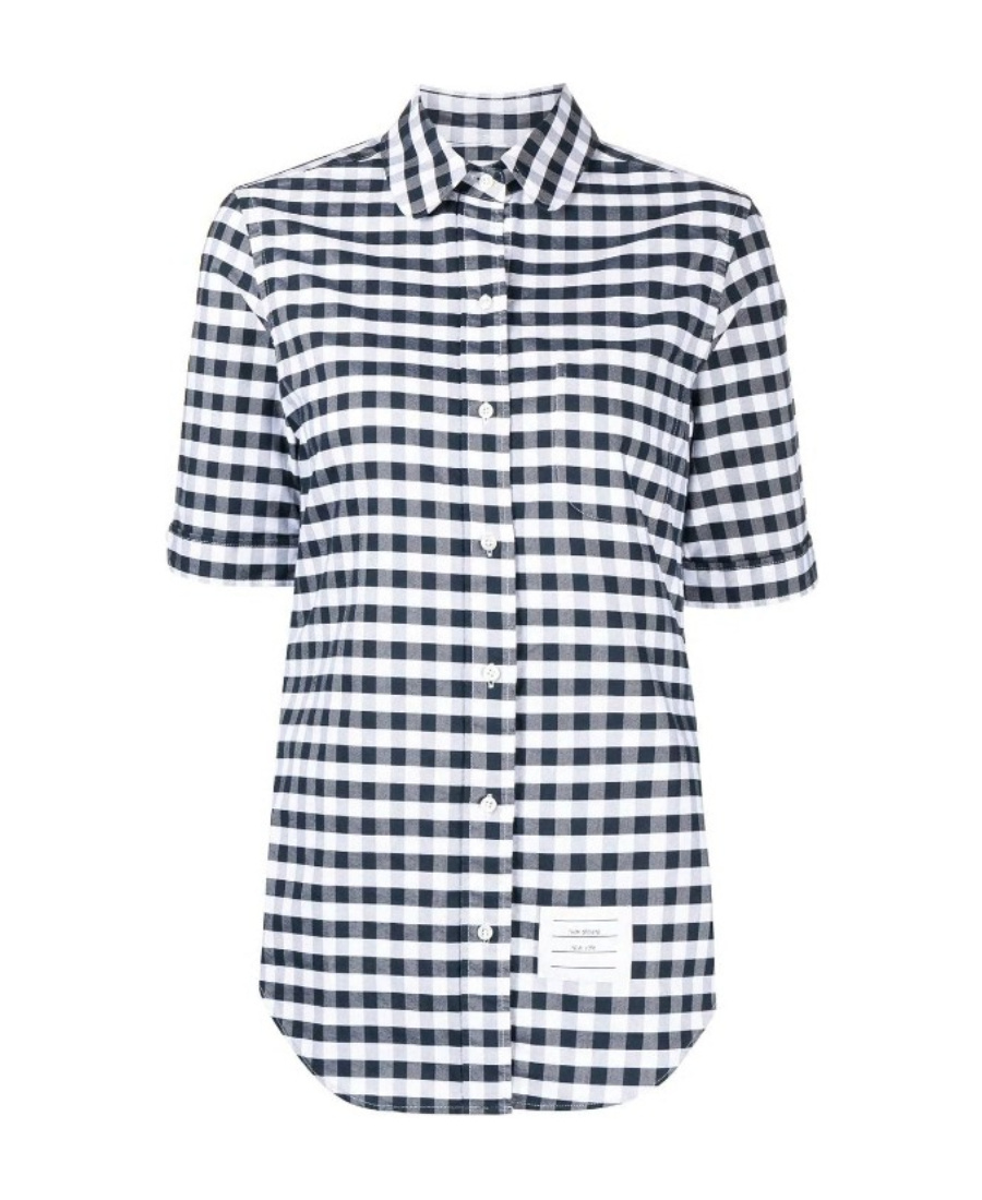 THOM BROWNE GINGHAM CHECK PATTERN SHIRT