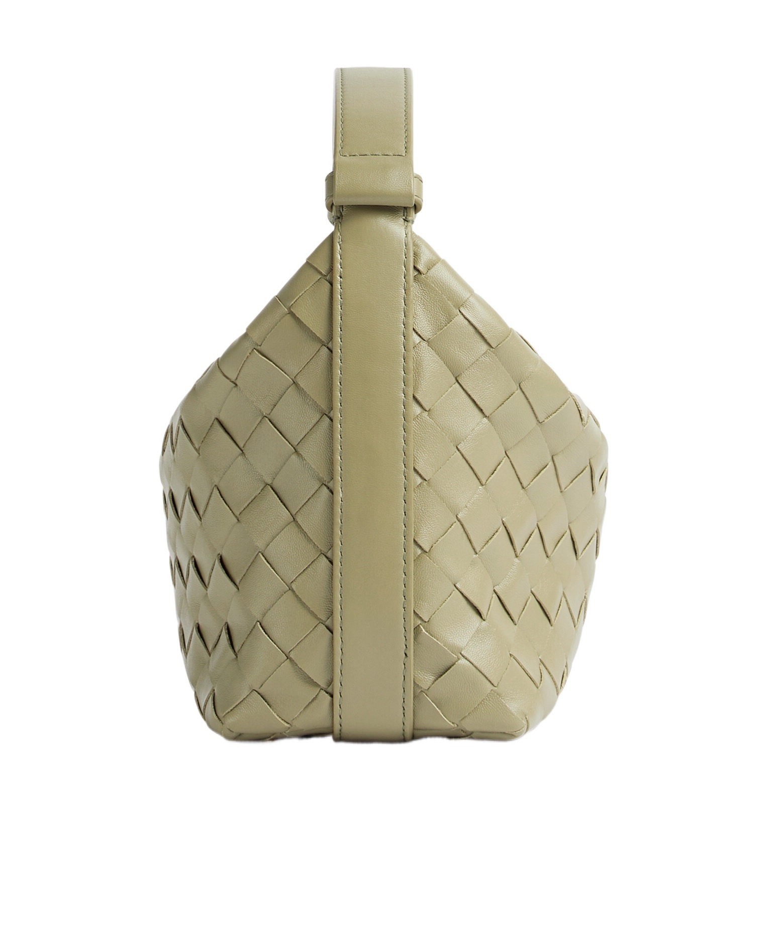 Bottega Veneta Mini Wallace Intrecciato Leather Shoulder Bag In Nude