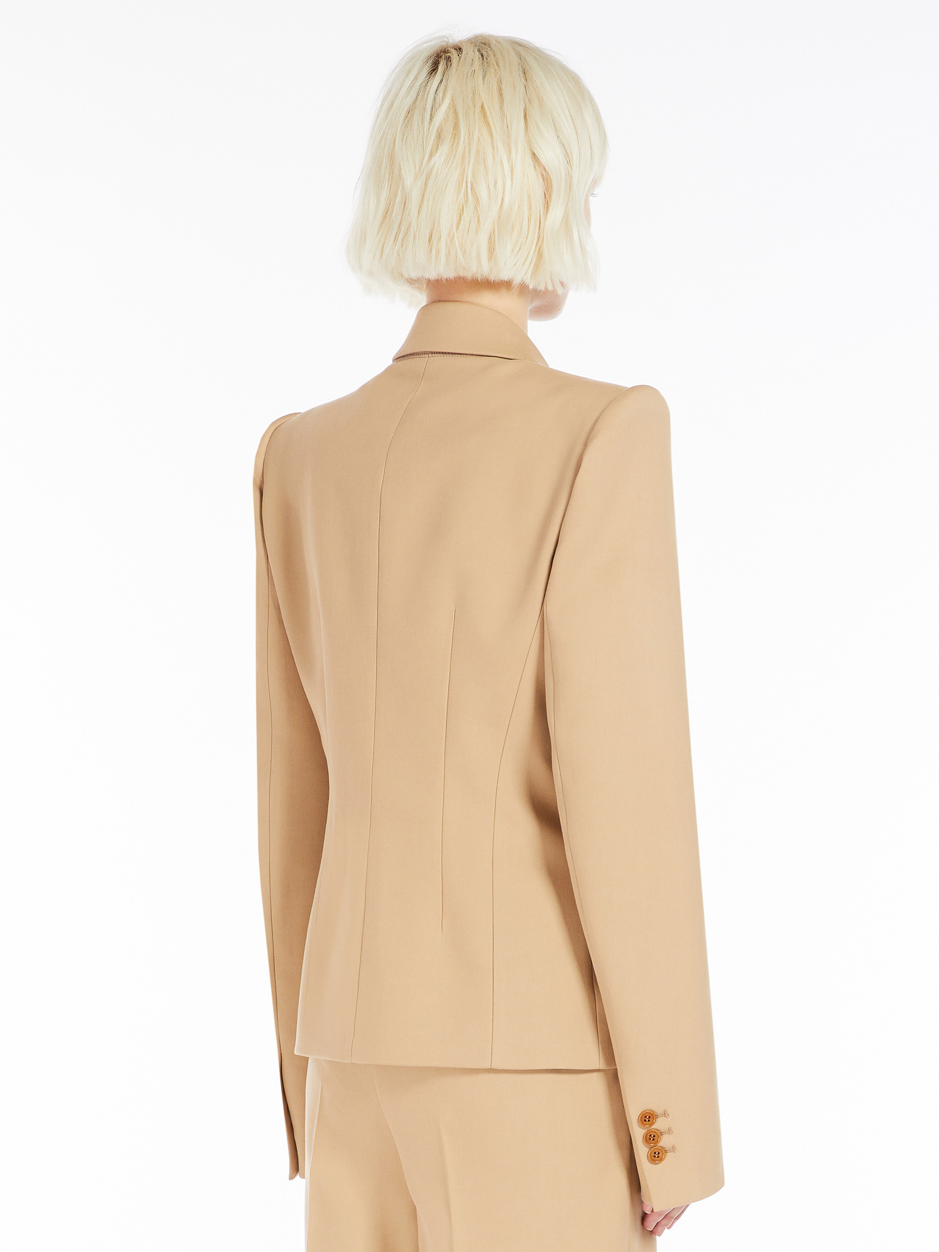 Sportmax Double-breasted Slim Suit Coat In Nude