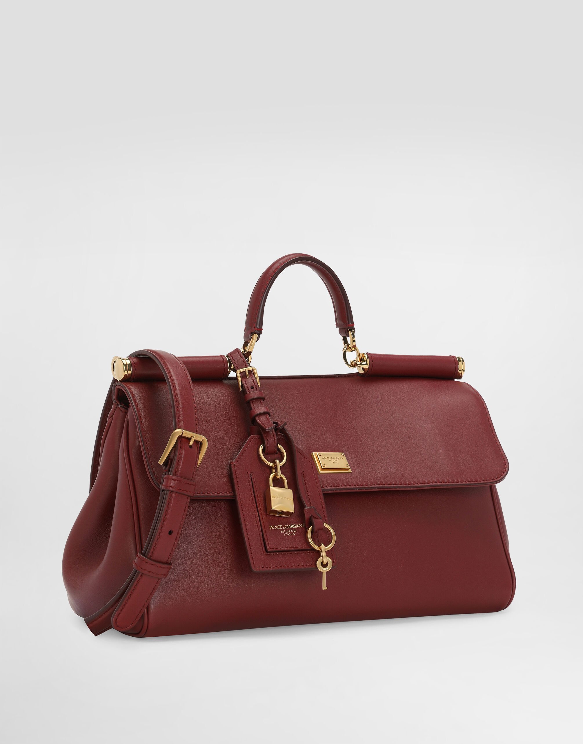Dolce & Gabbana Sicily Structured Leather Tote Bag