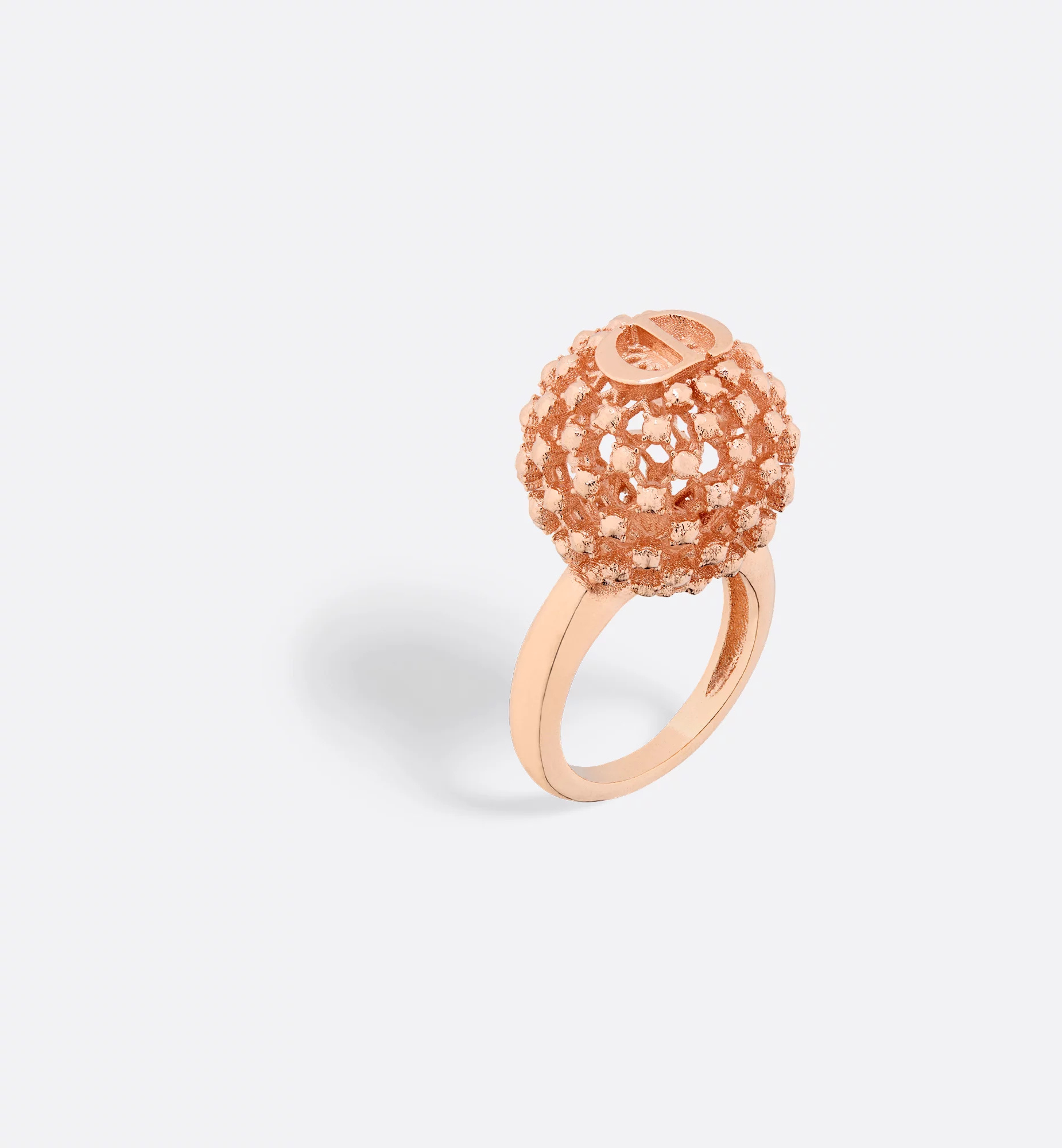 Dior Christian  Logo Engraved Embellished Ring In Gold