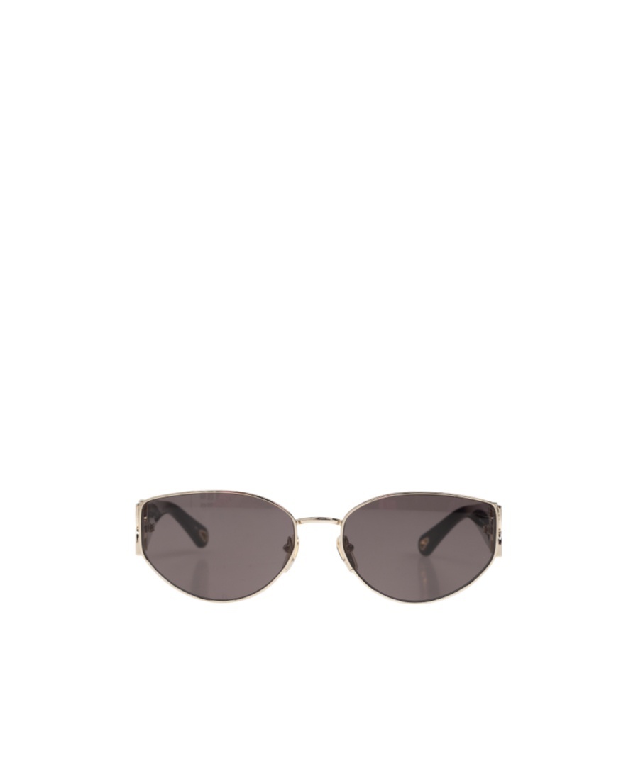 Chloé Marcie Round-framed Sunglasses With Logo-lettering In Gray