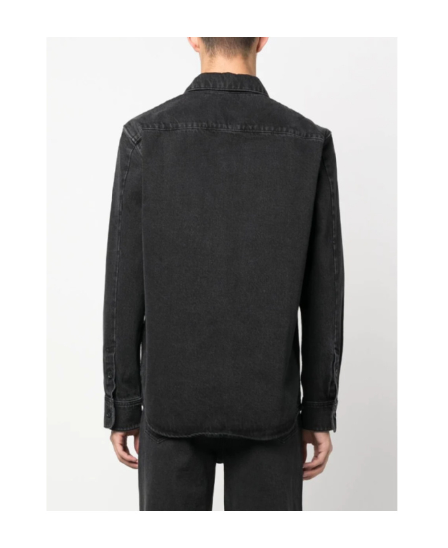 Apc Button-up Cotton Shirt In Black