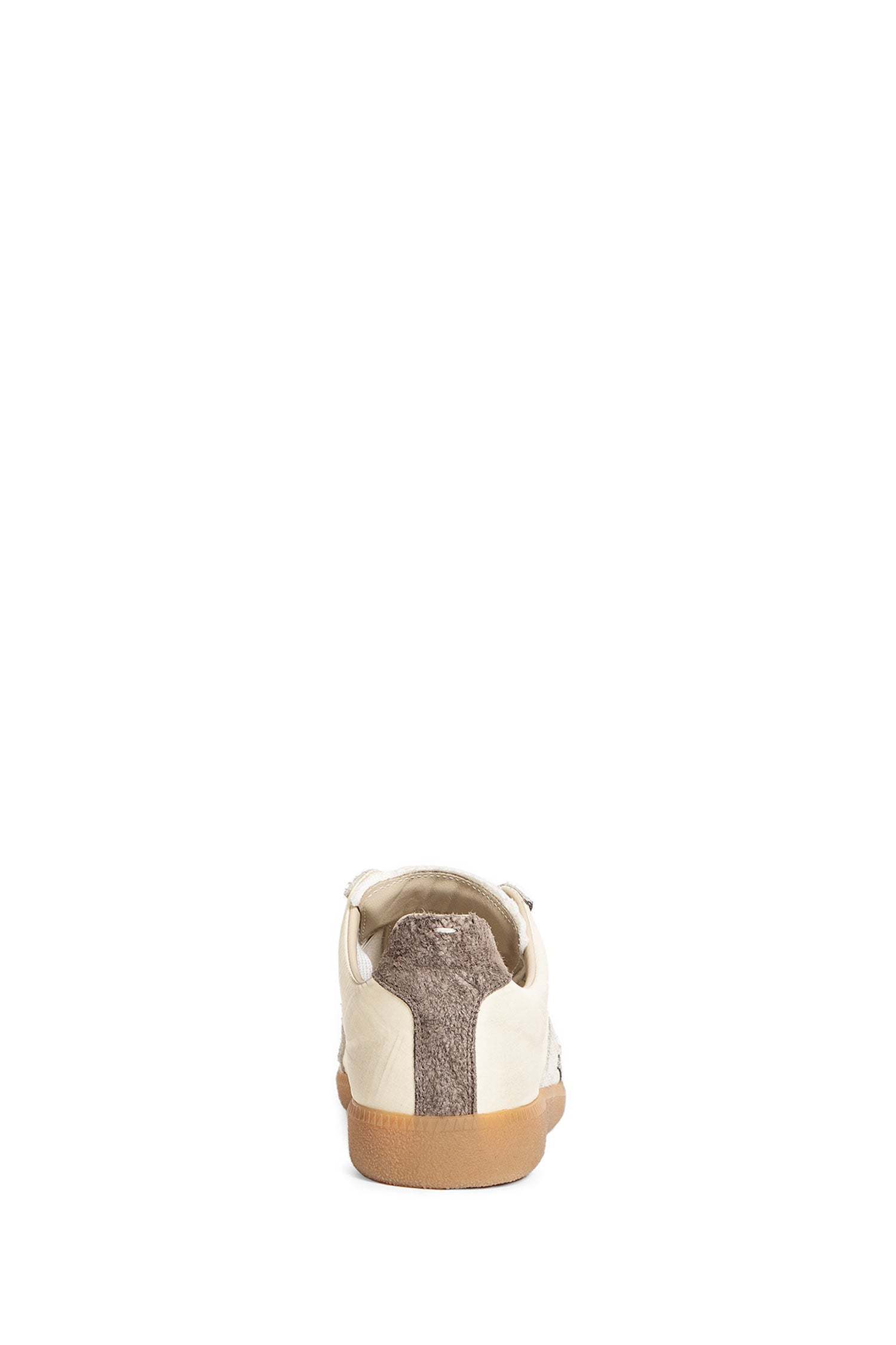 Maison Margiela Sneakers In Beige With Front Lace-up Fastening In White