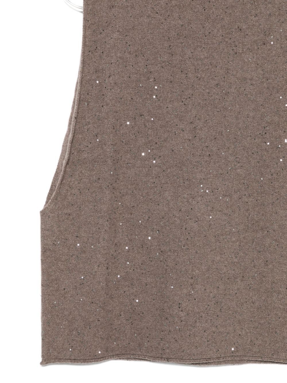 Antonelli Turtleneck Sequin-embellished Top In Brown