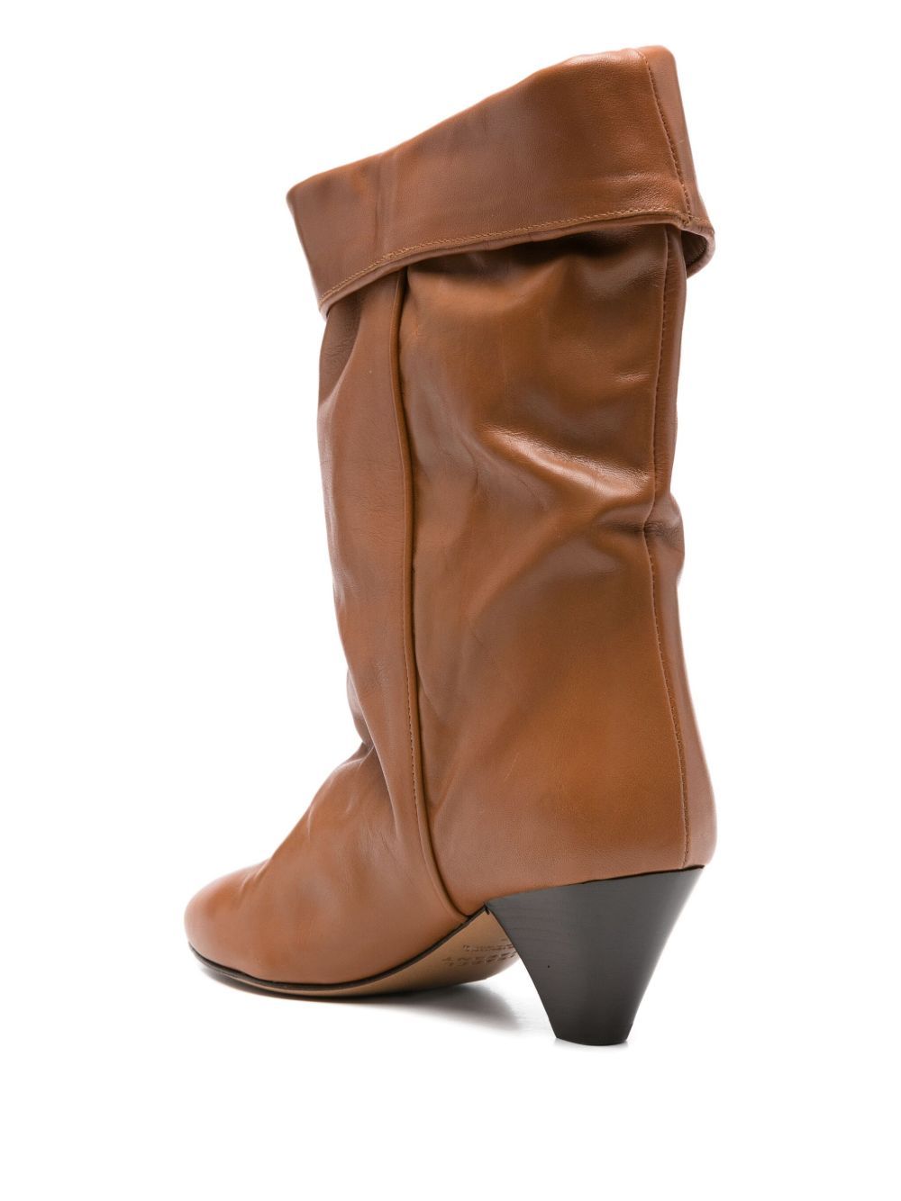 Isabel Marant 55mm Dalby Draped Leather Boots In Brown