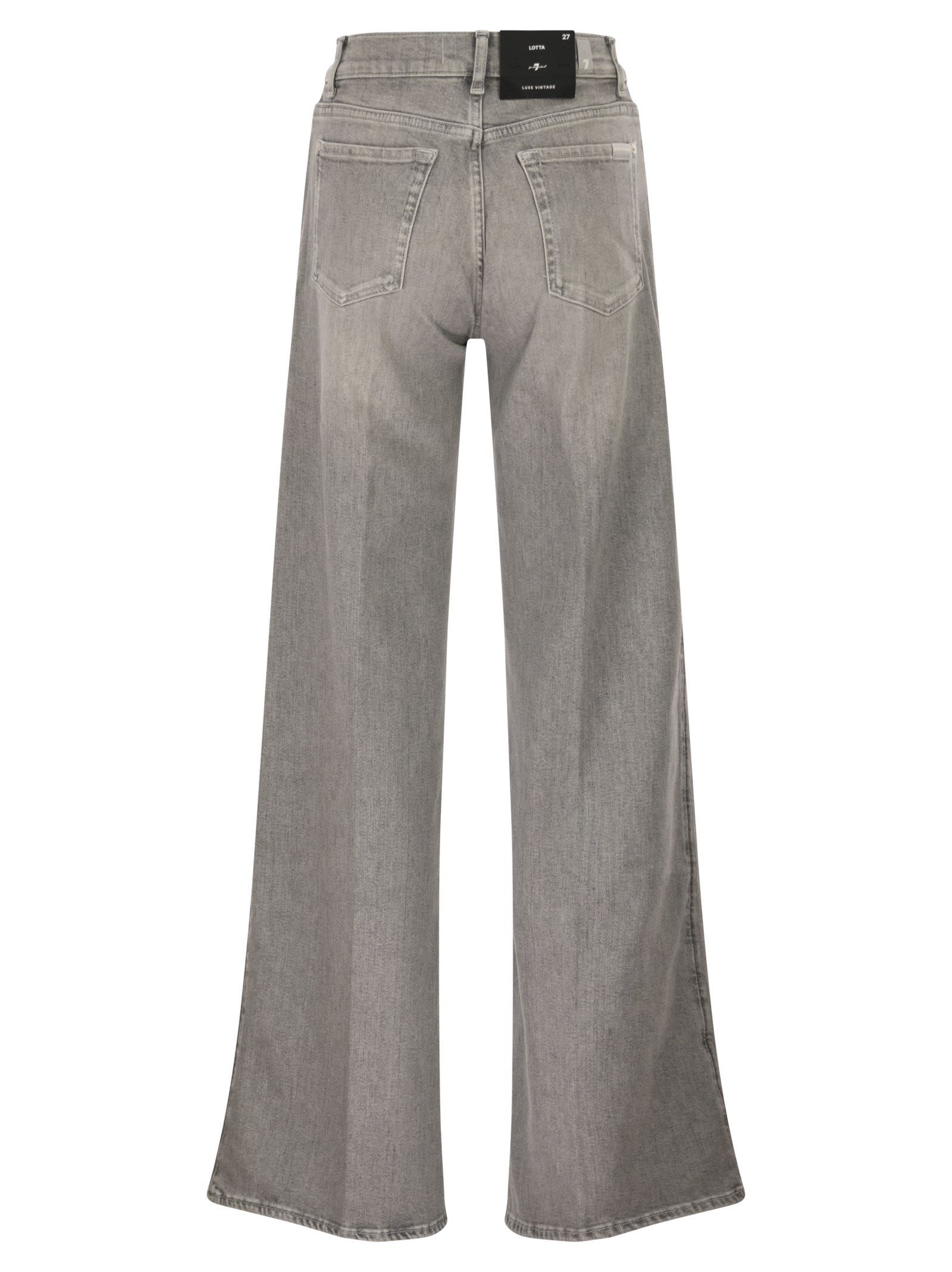 7 For All Mankind Lotta High-waist Flared Jeans In Gray