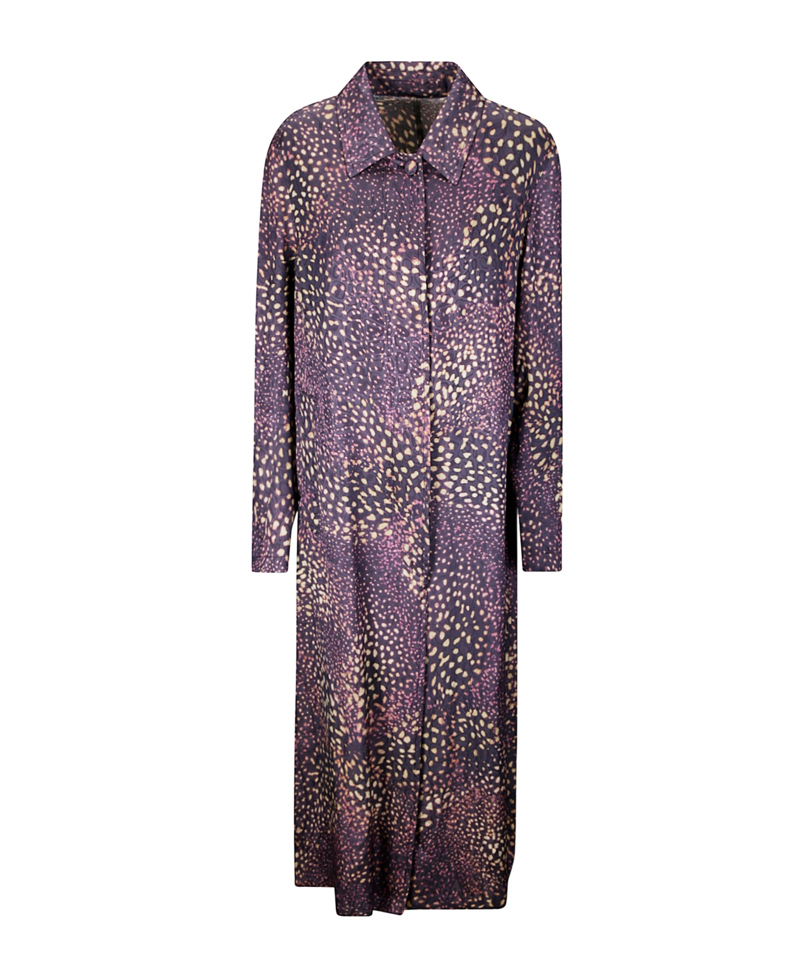 Dries Van Noten Jacquard Ankle-length Coat In Purple