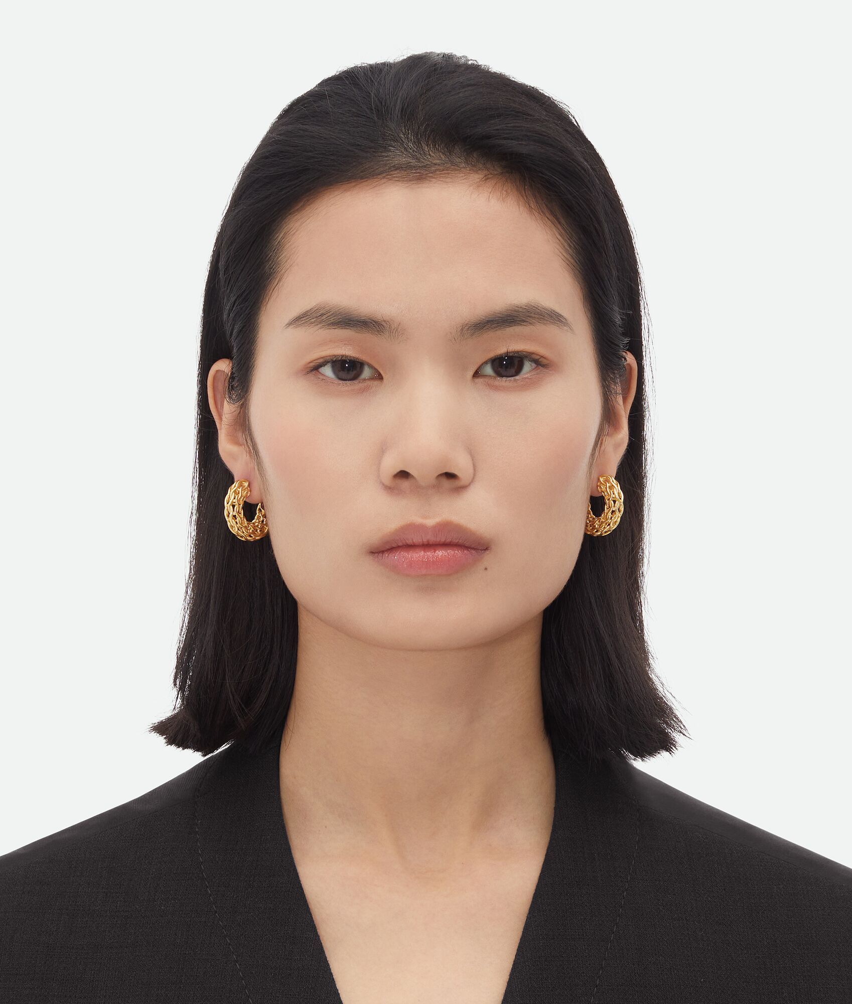 Bottega Veneta Crochet Earrings In Yellow