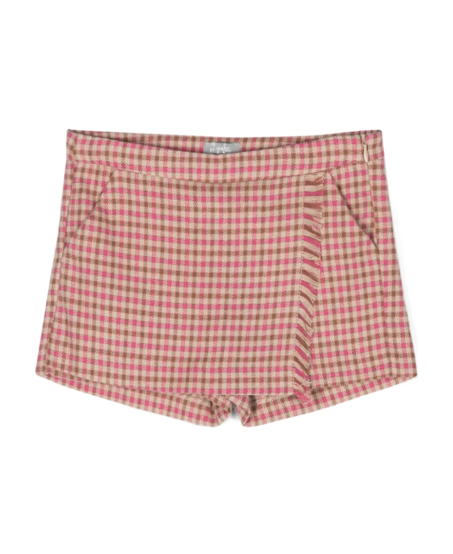 IL GUFO CHECKED FRINGE-DETAILING SHORT 