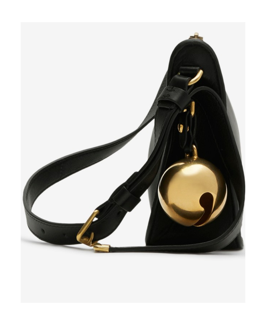 Burberry Charm-detail Leather Shoulder Bag In Black