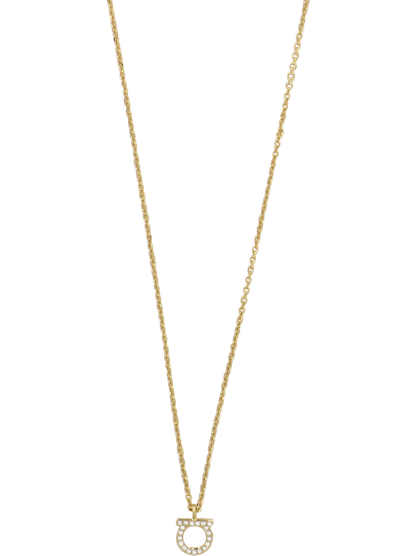 Ferragamo Women Gold-colored Necklace With Gancini Charm In Brass Woman