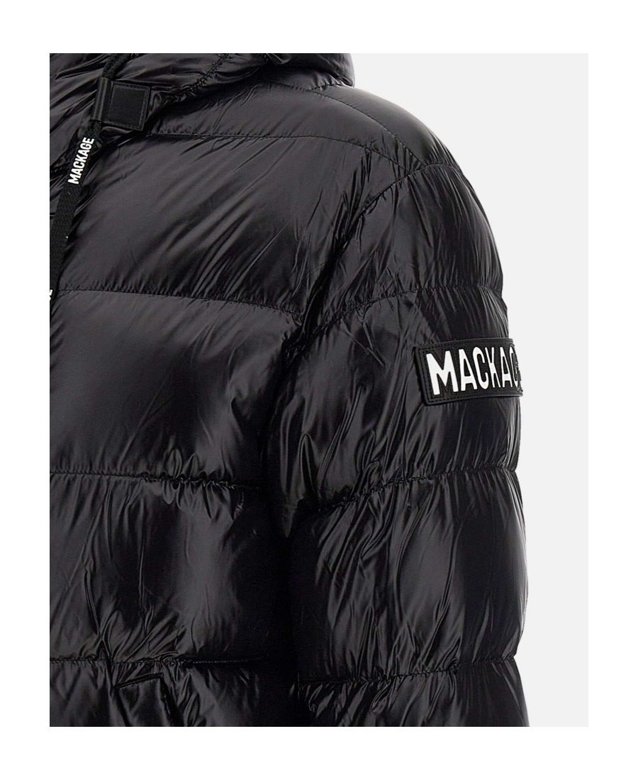 Mackage Zippered Hooded Down Jacket In Black