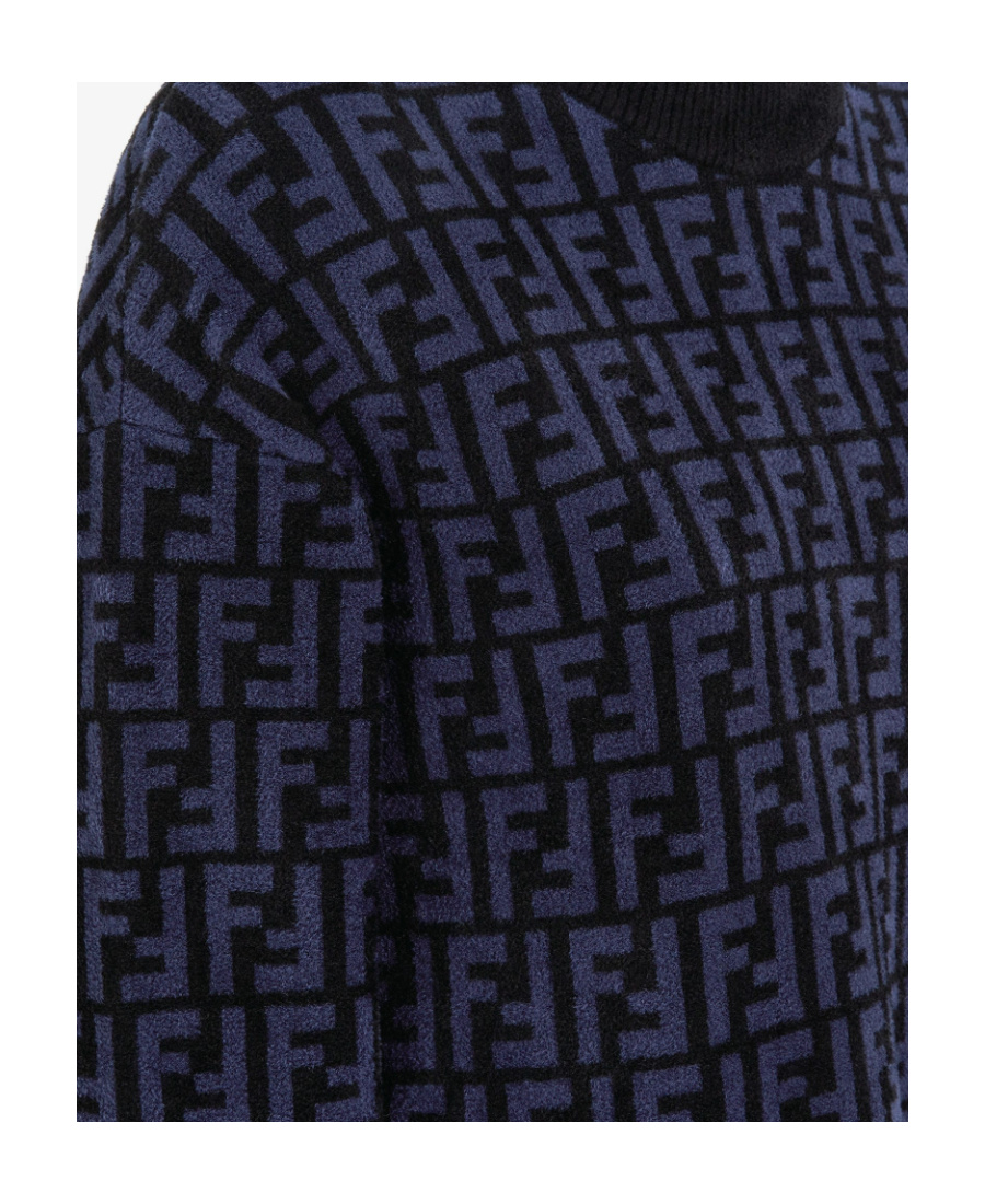 Fendi Ff Pattern Velvet Jumper In Black