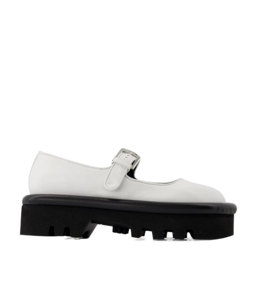 Jw Anderson Bumper-tube Round-toe Mary Janes In Black