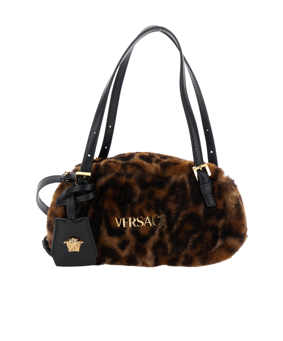 Versace Leopard Print Mini Shoulder Bag In Animal Print