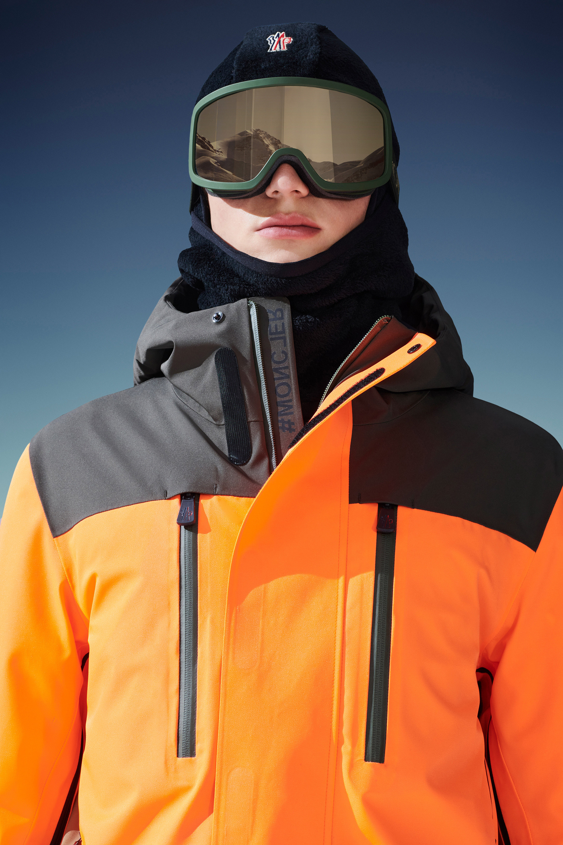 Moncler Cerniat Ski Jacket Multicolour In Orange