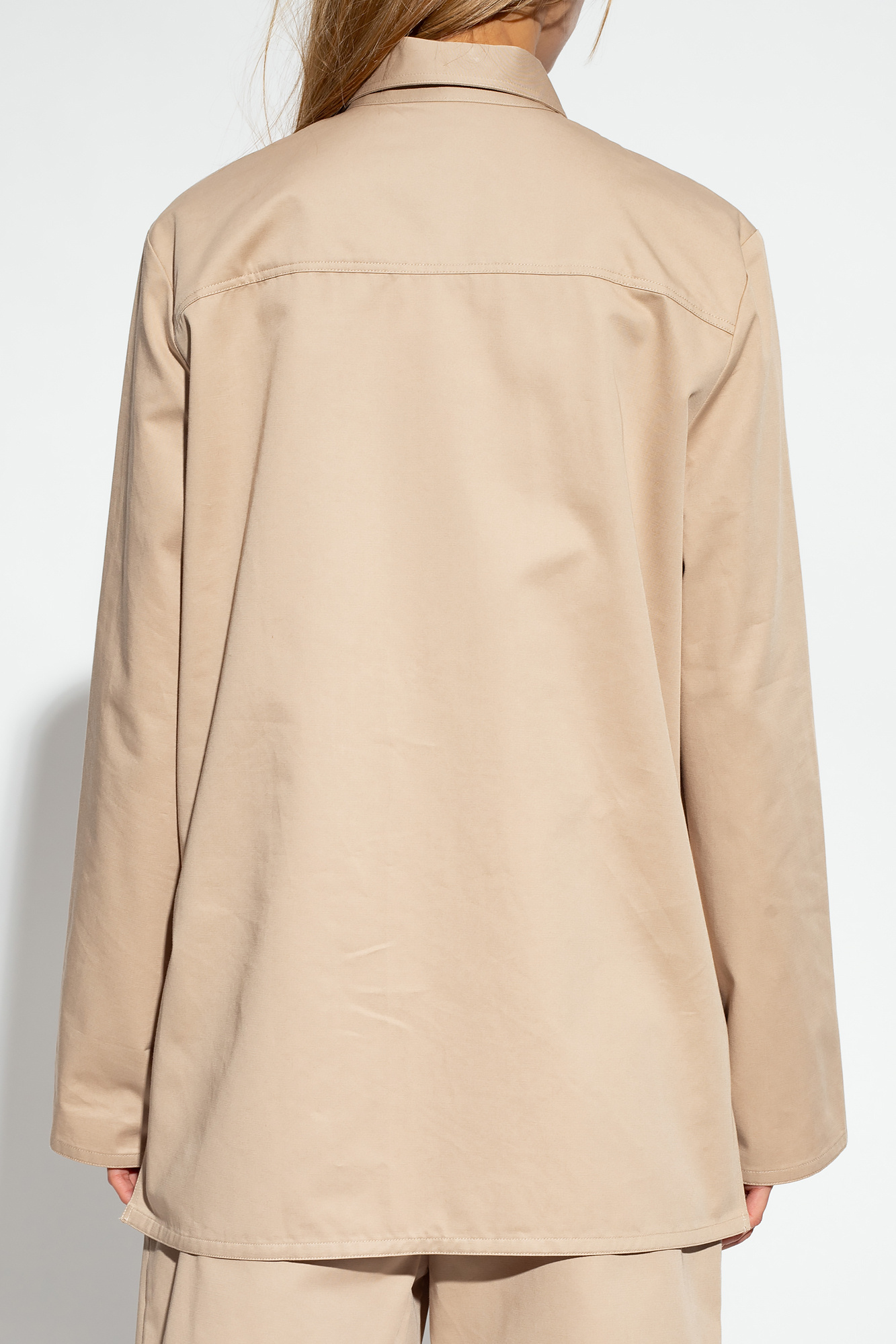 Totême Long-sleeve Twill Shirt In Nude