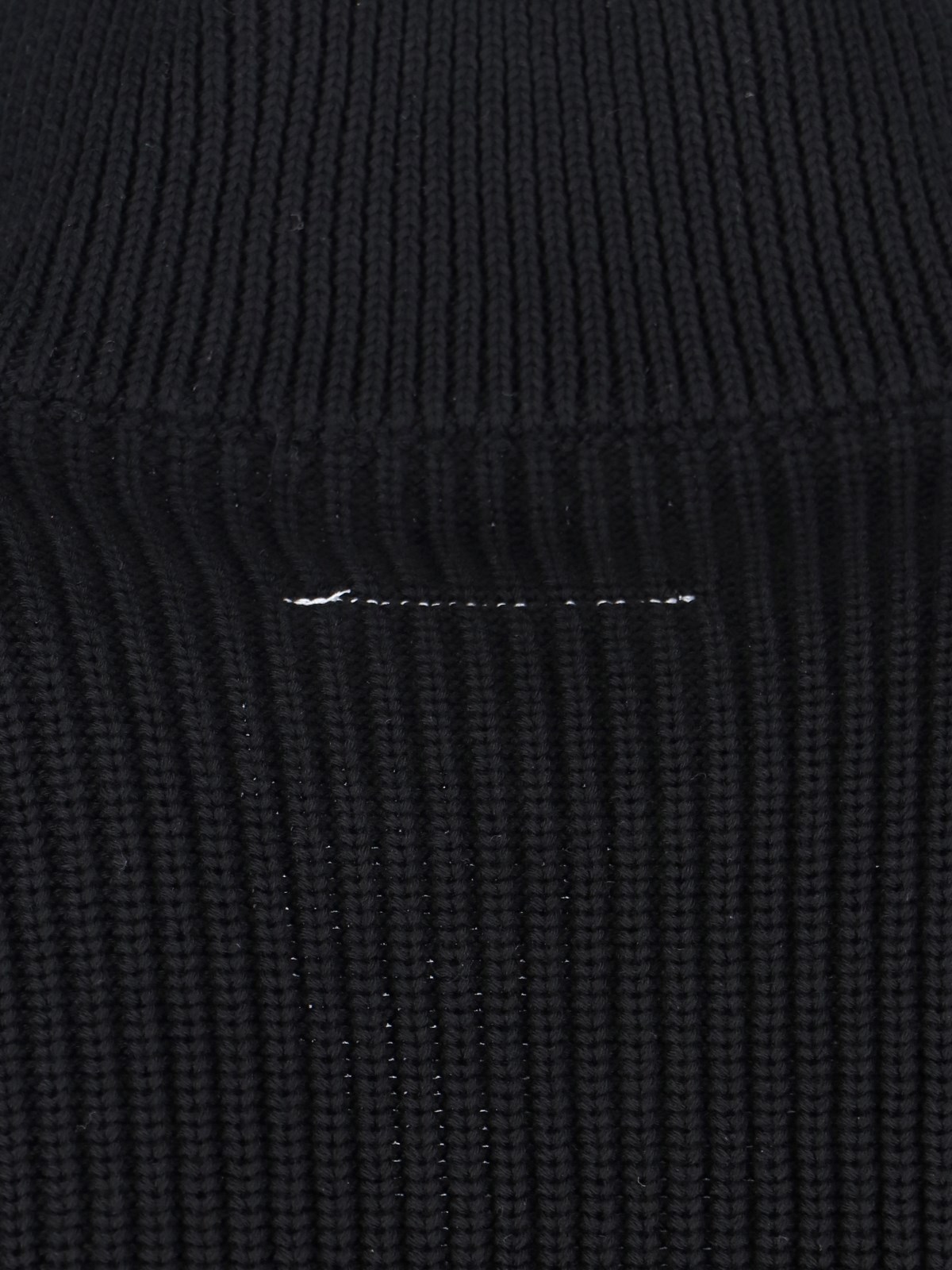 Mm6 Maison Margiela Ribbed Cotton Zip-up Cardigan In Black
