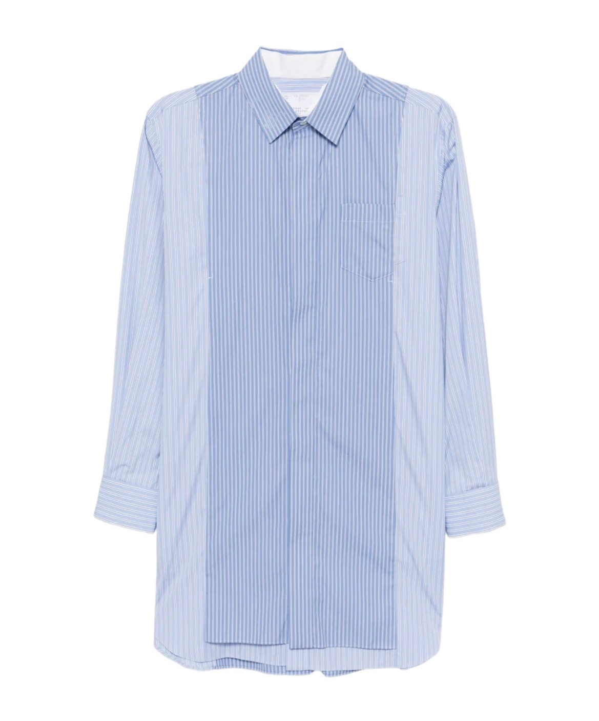 Sacai Striped Shirt Dress In Blue