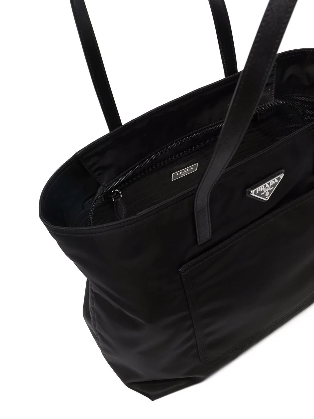 Shop Prada Re-nylon Tote Bag In Black