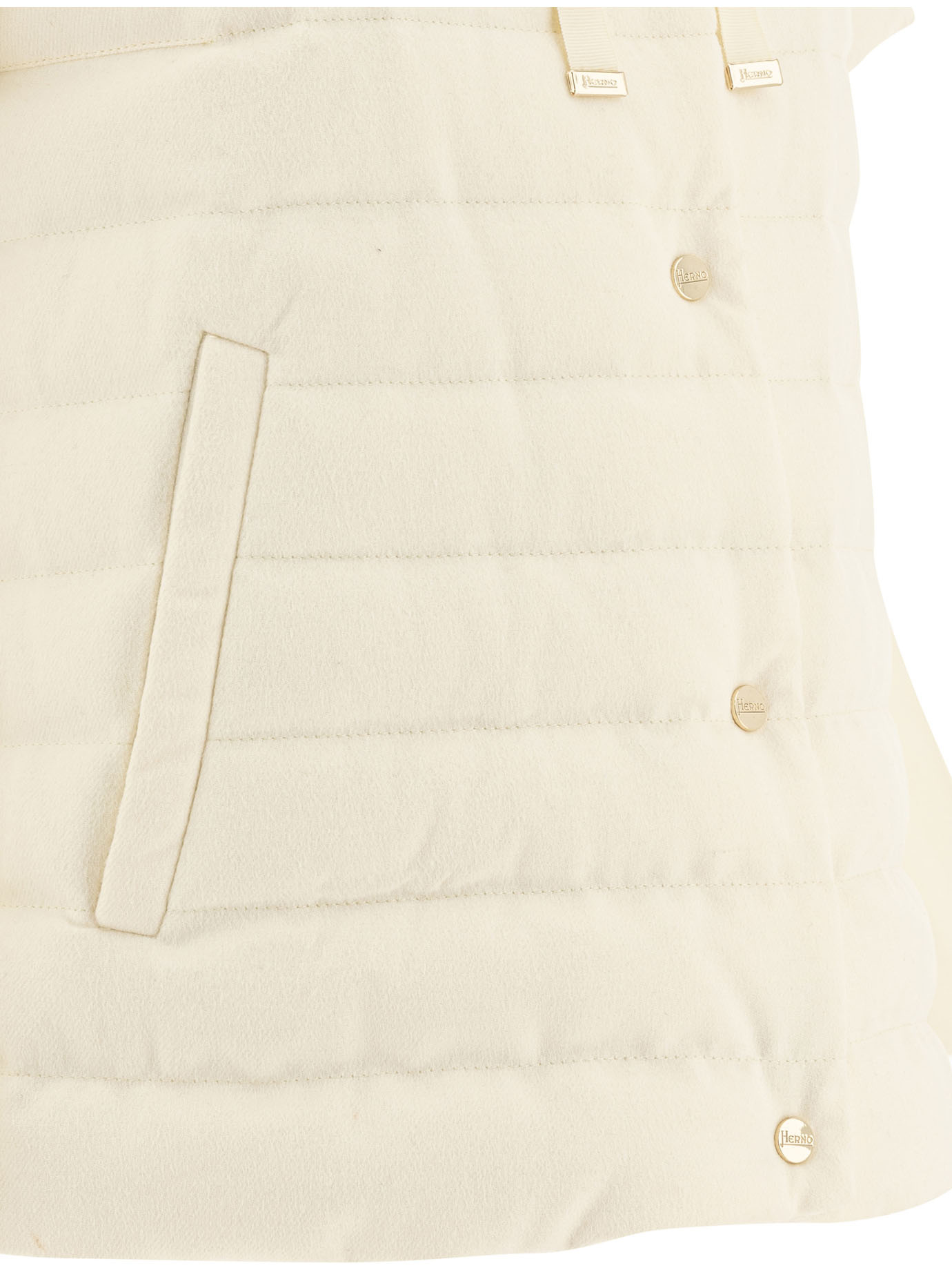 Herno High-neck Short Sleeved Padded Jacket In Nude
