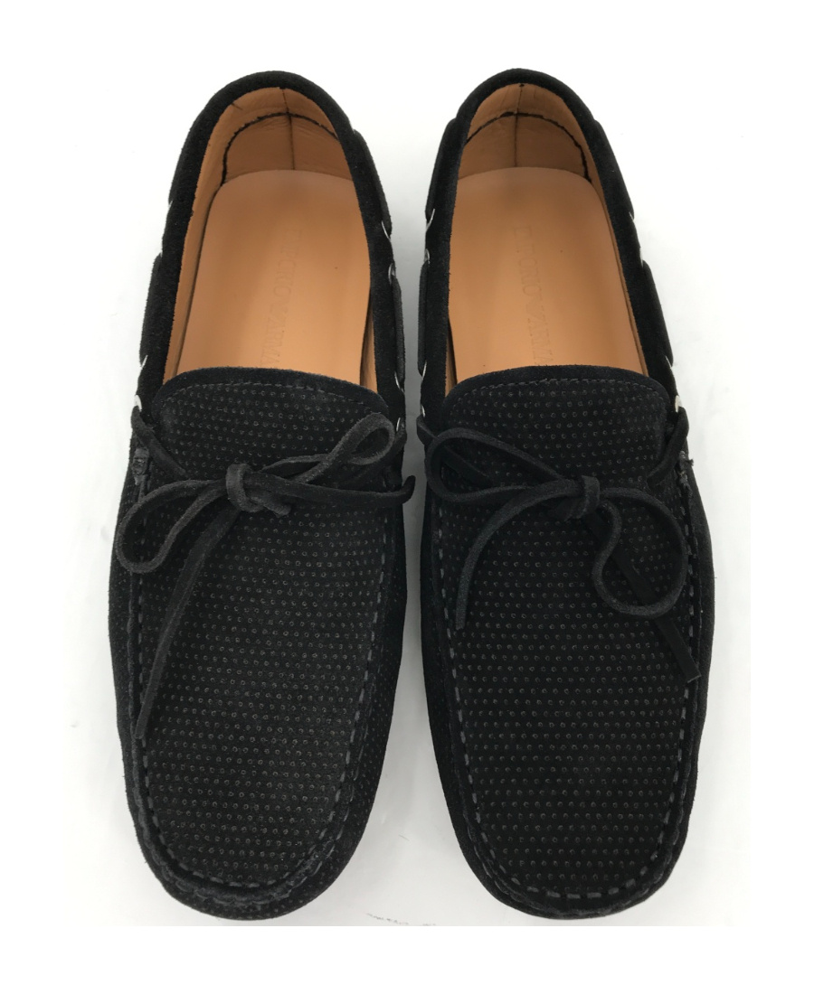 Emporio Armani Logo Business Casual Shoes In Black