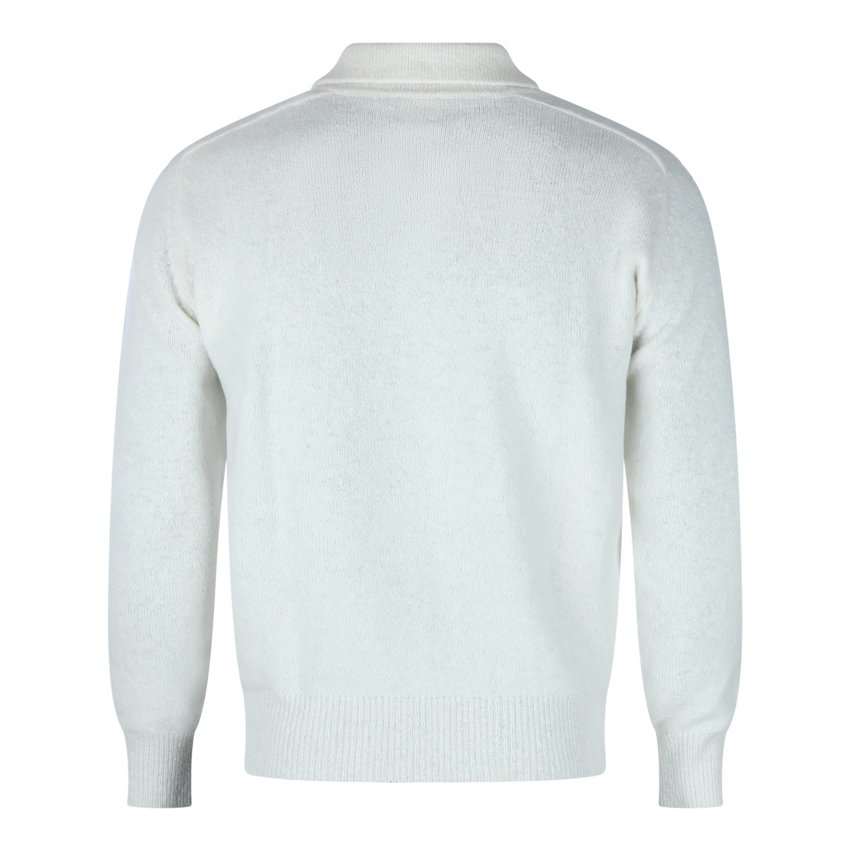 Eleventy Crewneck Collared Ribbed Cuffs In White