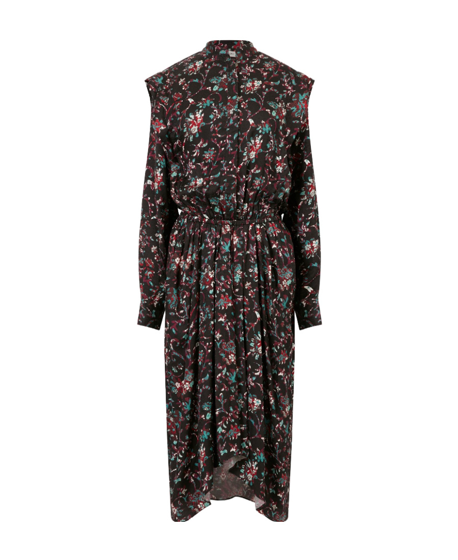 Isabel Marant Étoile Okleya Floral-print Midi Dress In Black