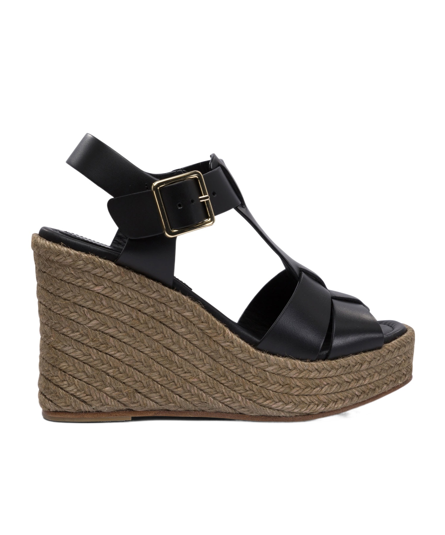 Paloma Barceló Woven Jute Platform Sandals In Black