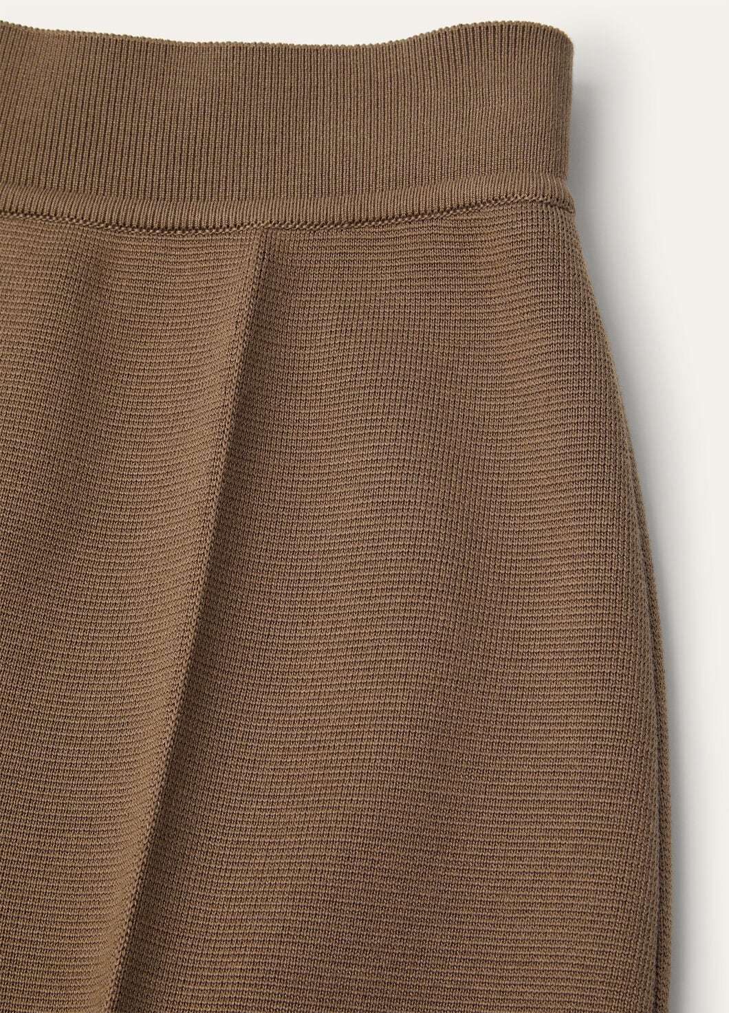 Loro Piana Elastic Ribbed Waist Knitted Casual Pants In Smoky Wood Color