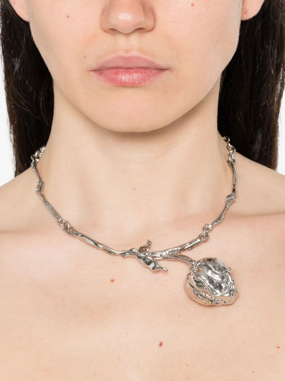 Marni Irregular Shape Necklace In Metallic