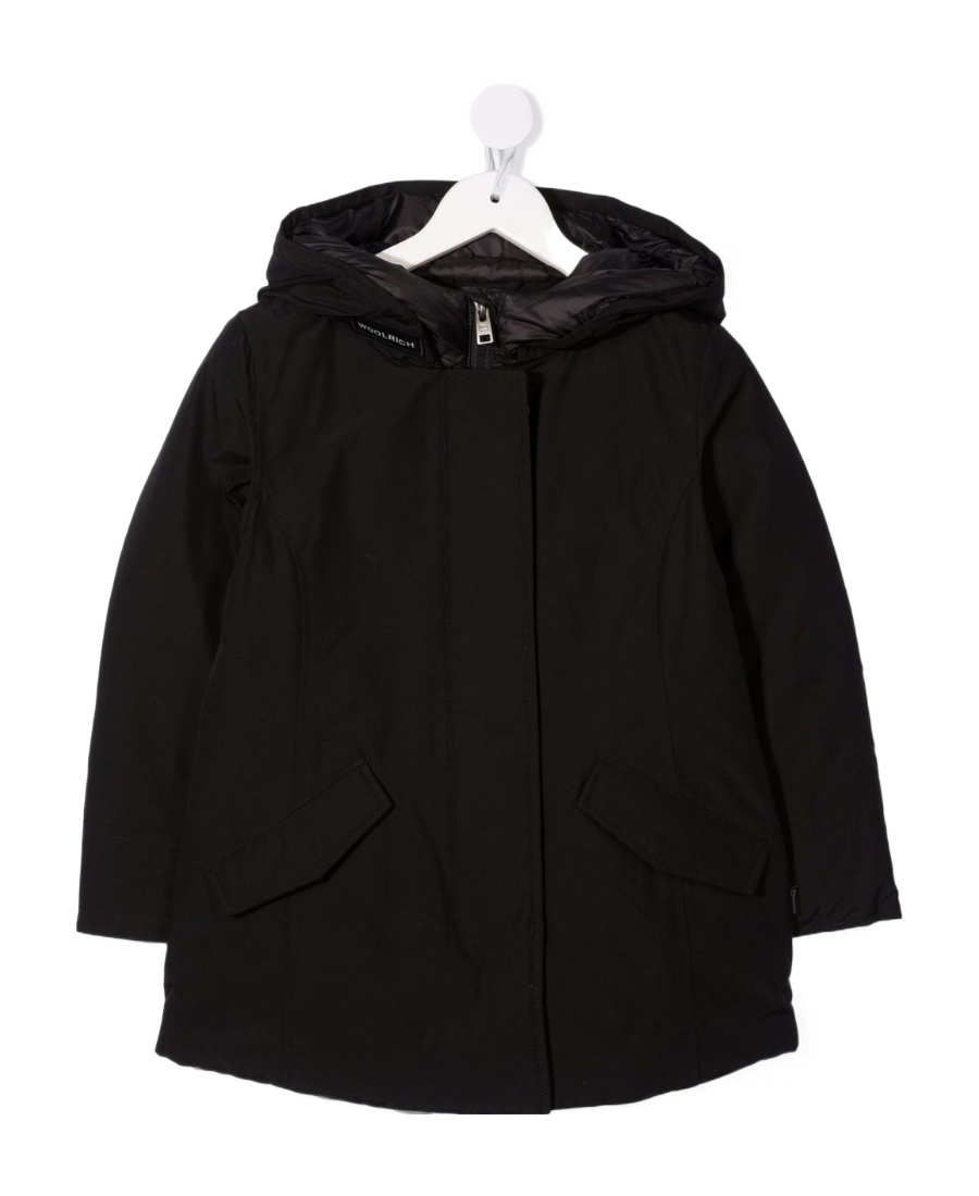 Woolrich Kids Cappotto Con Cappuccio In Black
