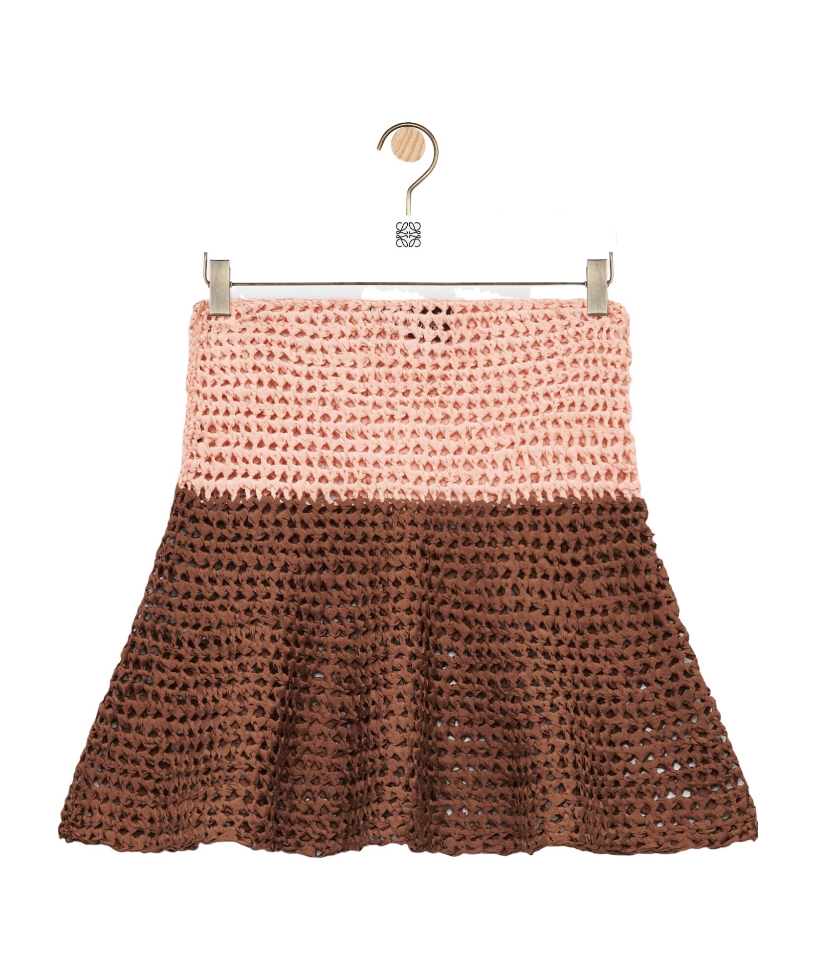 Loewe Mini Skirt In Silk In Brown