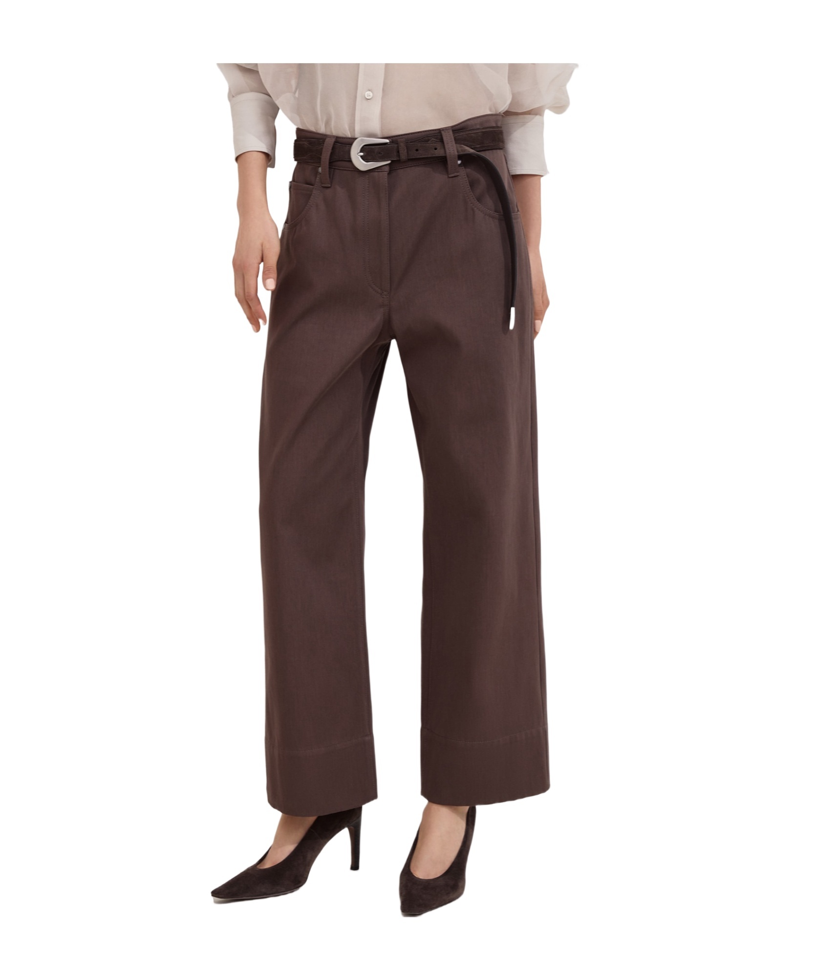 Brunello Cucinelli Pocketed Cotton Trousers In Brown