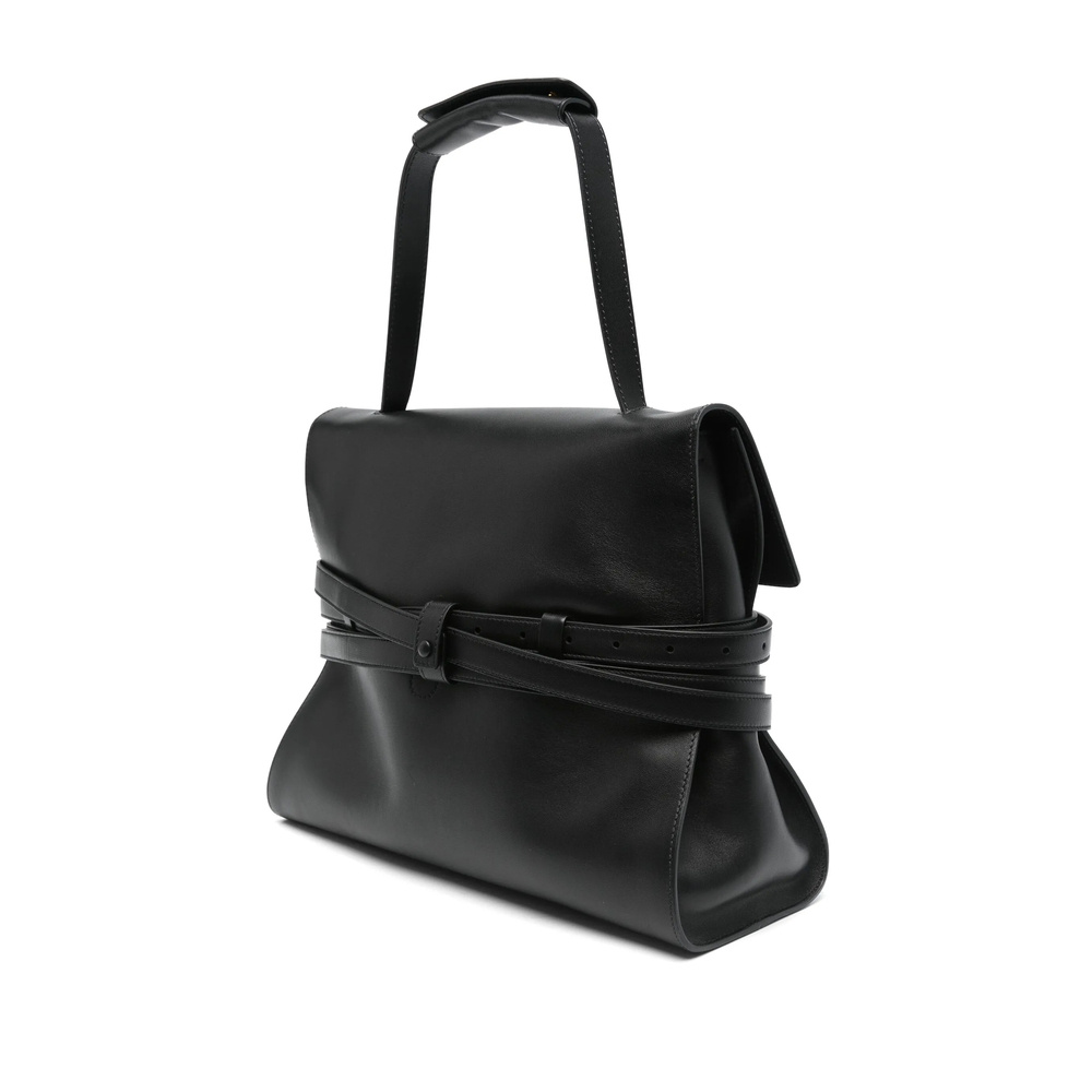 Moschino Women Tie Me Medium Shoulder Bag In Black