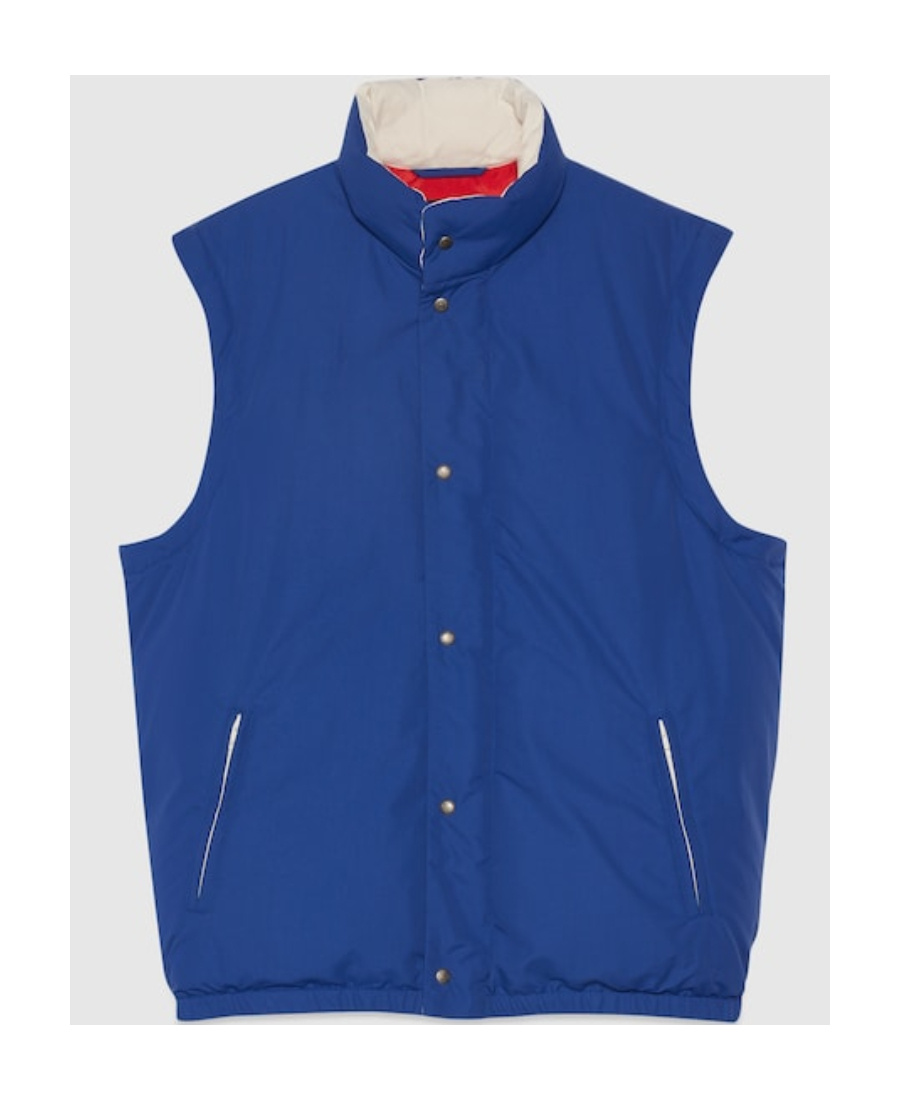 Gucci Detachable-sleeves Padded Jacket In Blue