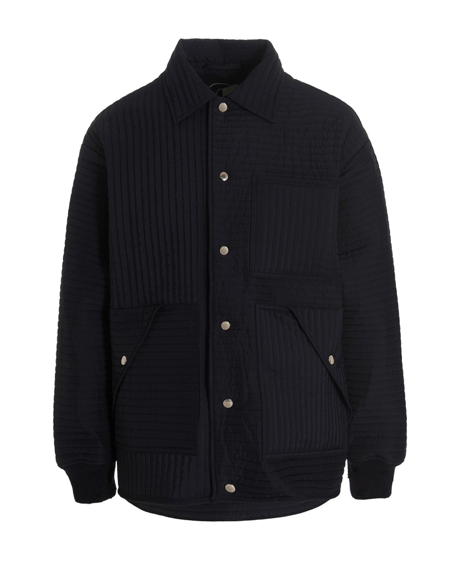 Khrisjoy Navy Blue Chore Quilted Down Jacket In Black